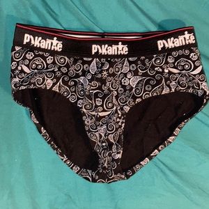 Pikante Black and Metalic Silver Print Brief Size Medium